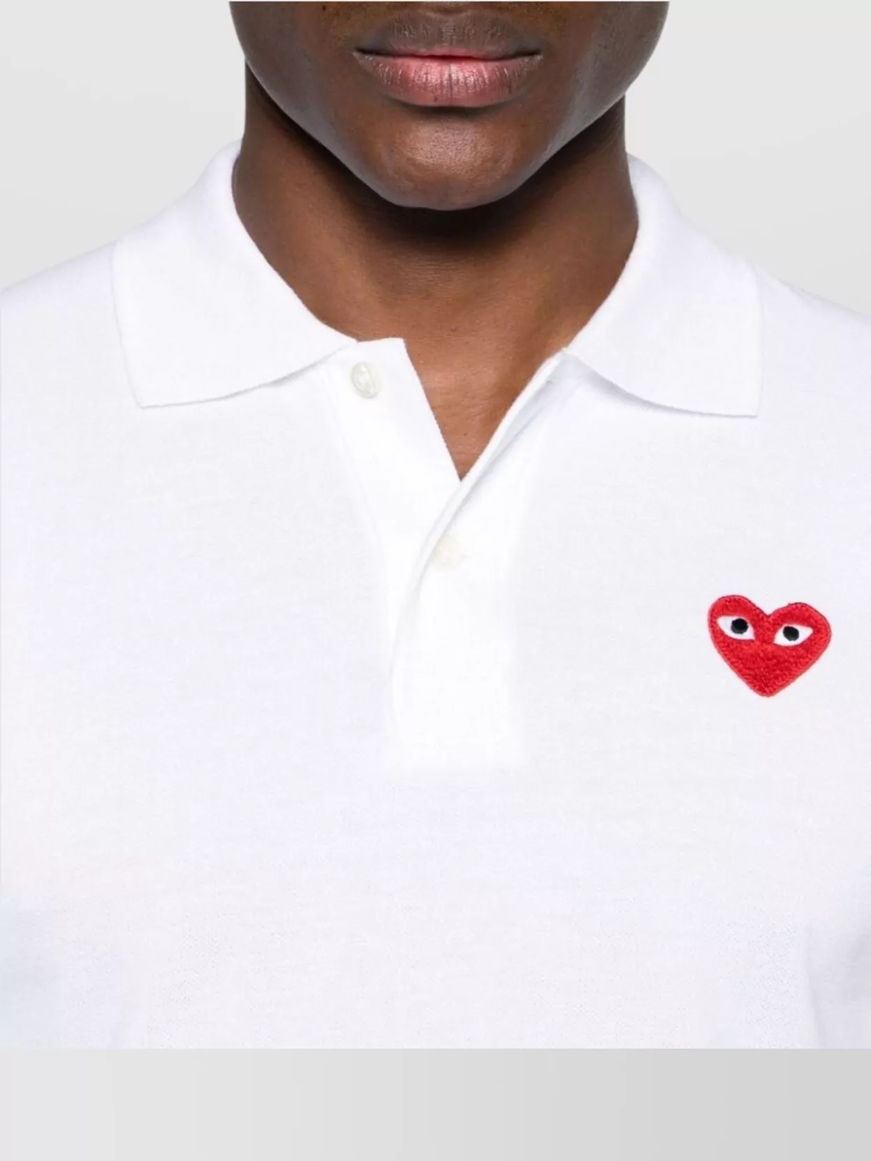 Comme Des Garçons Play Emblem Polo T-Shirt Buttoned Placket
