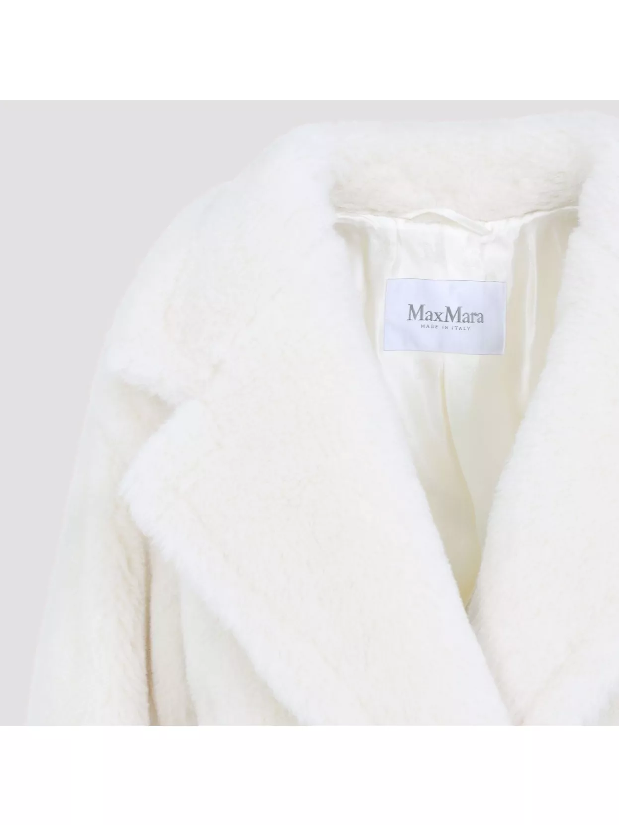 Shop Max Mara Oggeri Teddy Short Biker Jacket In White