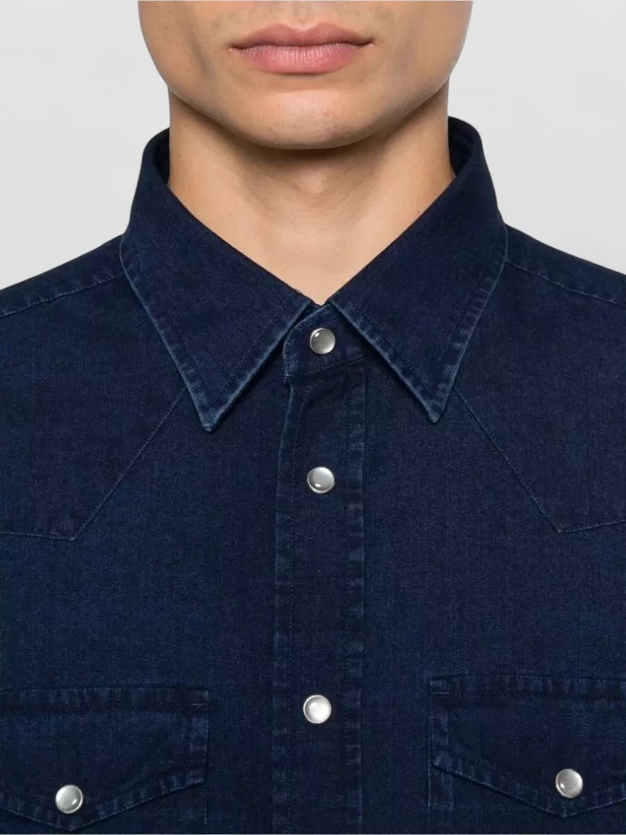 Tom Ford Slim Fit Denim Poplin Western Shirt