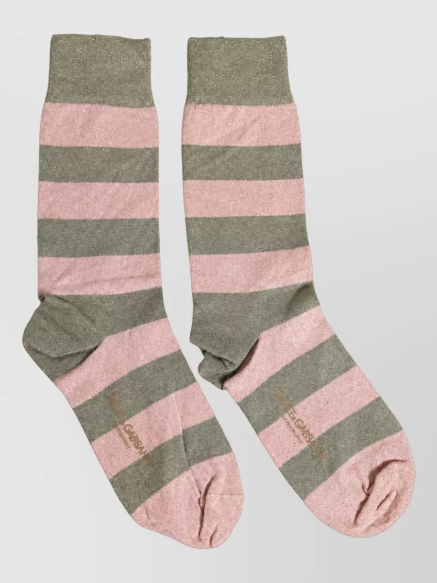 Dolce&Gabbana Striped Mid-Calf Socks