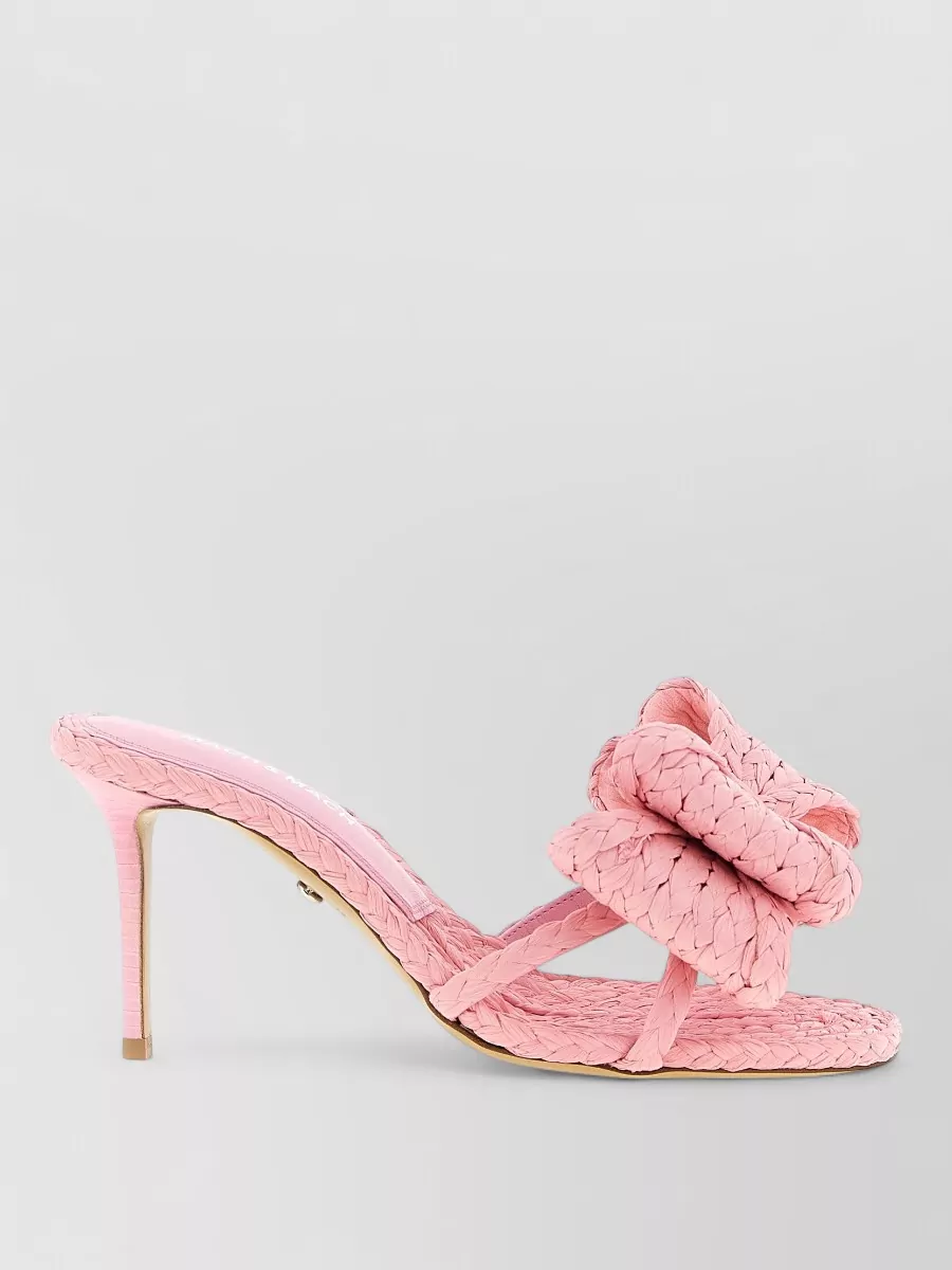 Mach & Mach Raffia Bow Mules