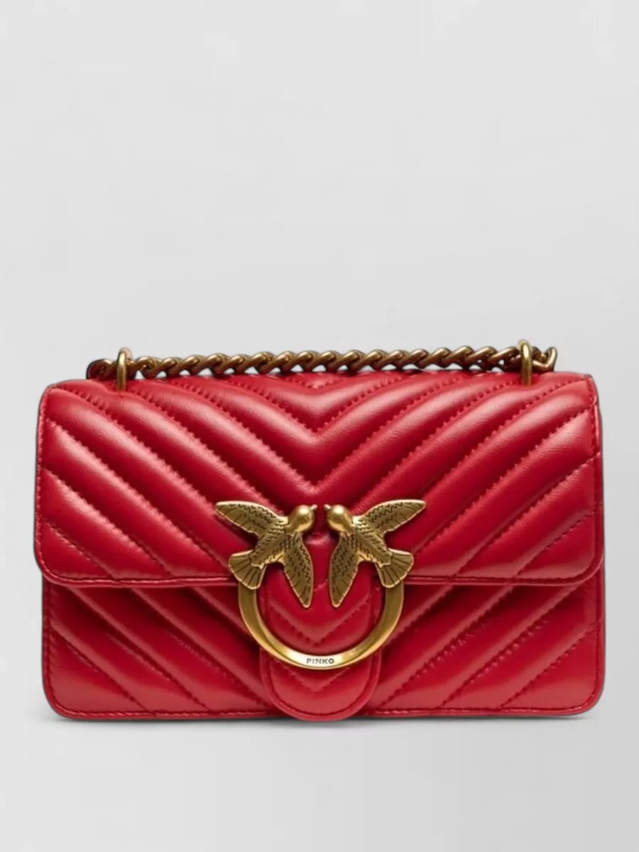 Pinko love bag baby mini leather quilted clutch bag