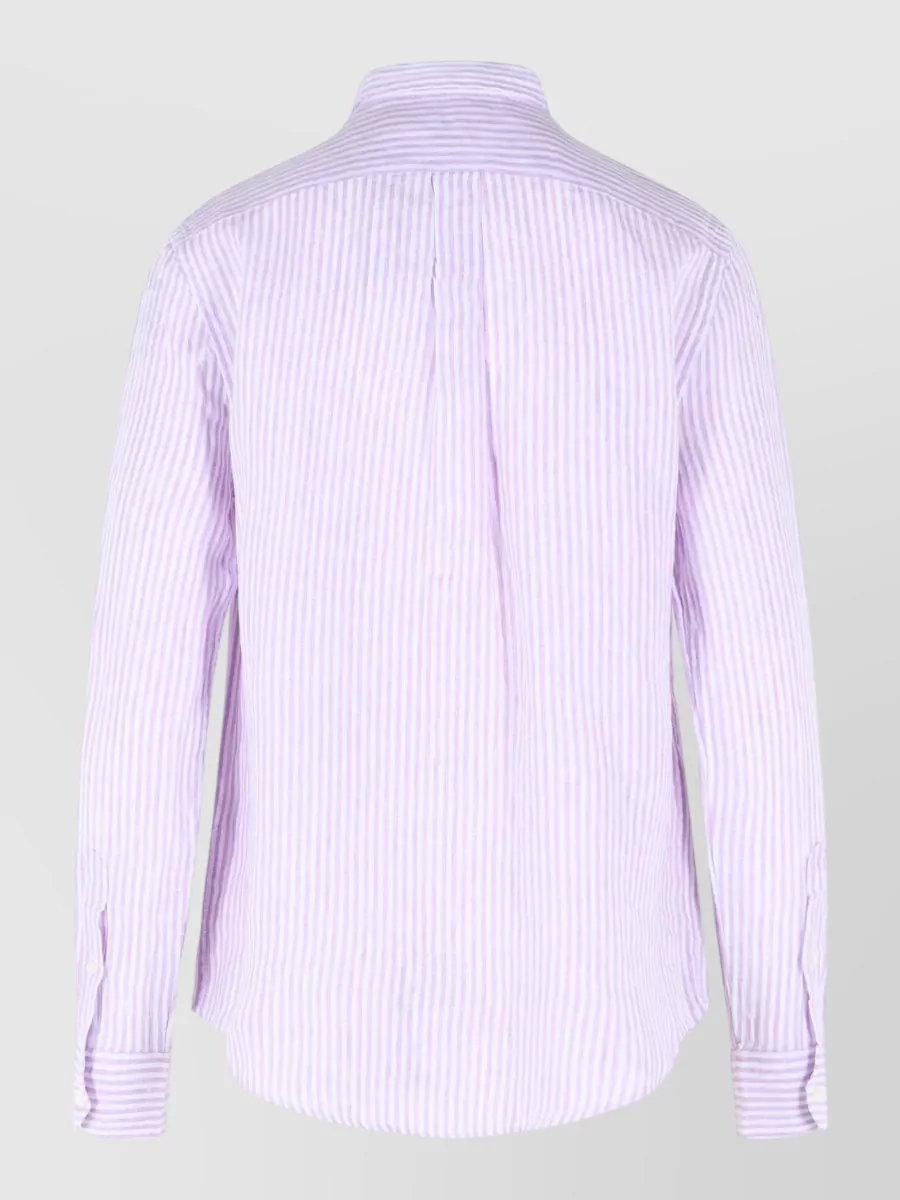 Polo Ralph Lauren Striped Linen Shirt Button Down Collar Long Sleeves