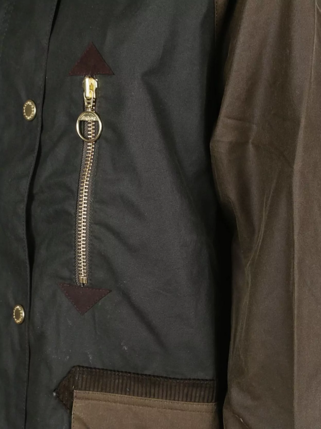 Barbour Long Length Waxed Jacket With Contrast Collar In Multi