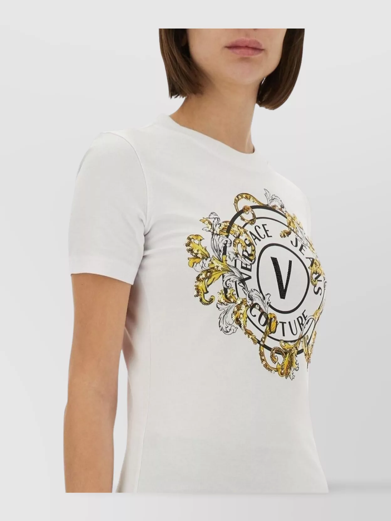 Shop Versace Jeans Couture Graphic Print Crew Neck Short Sleeve T-shirt