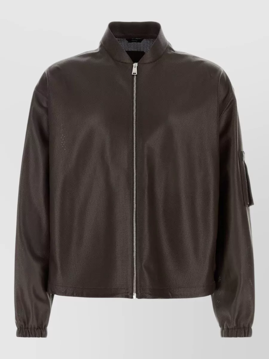 Fendi Lamb leather bomber jacket