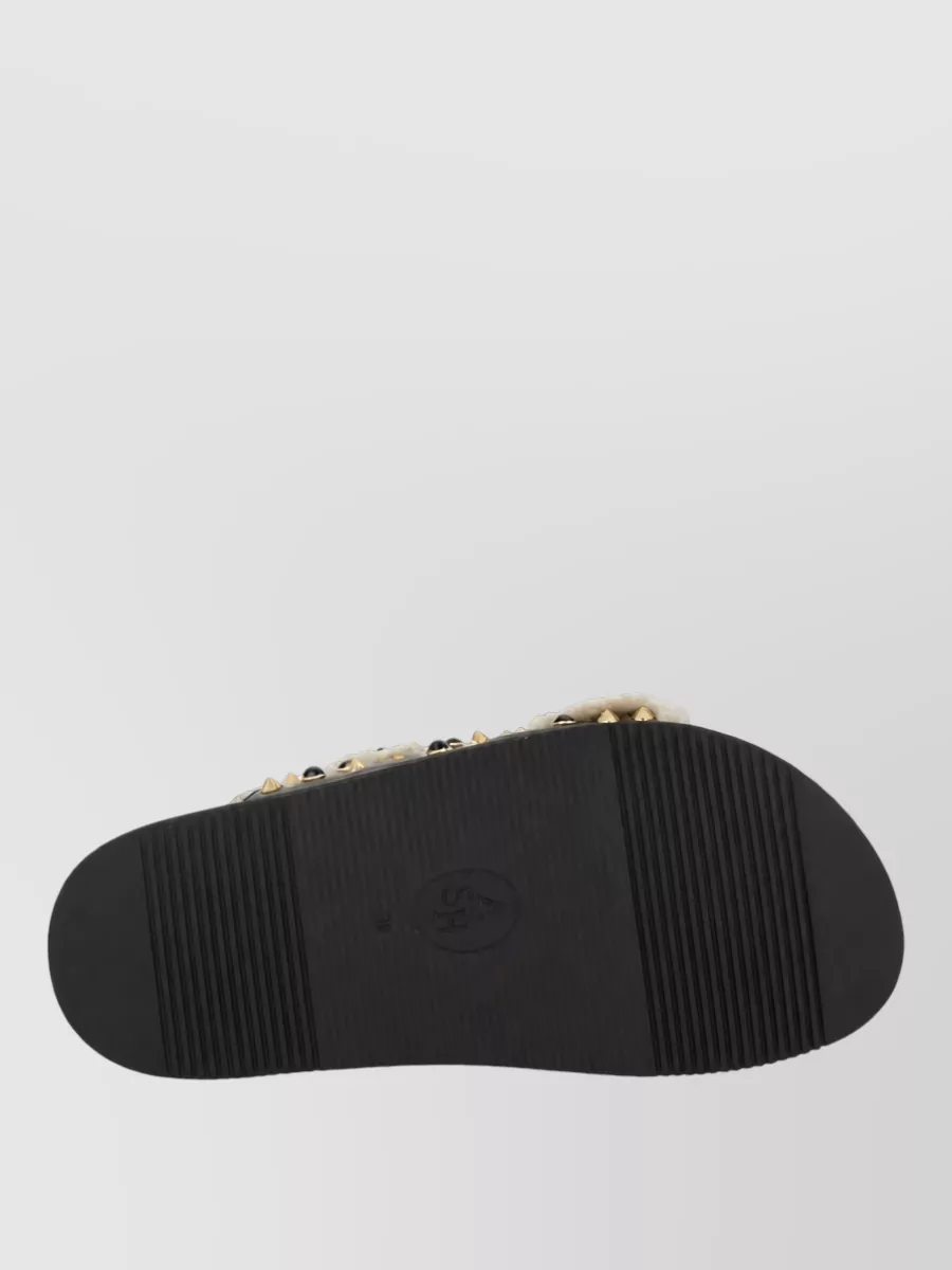 Ash Leather Slides