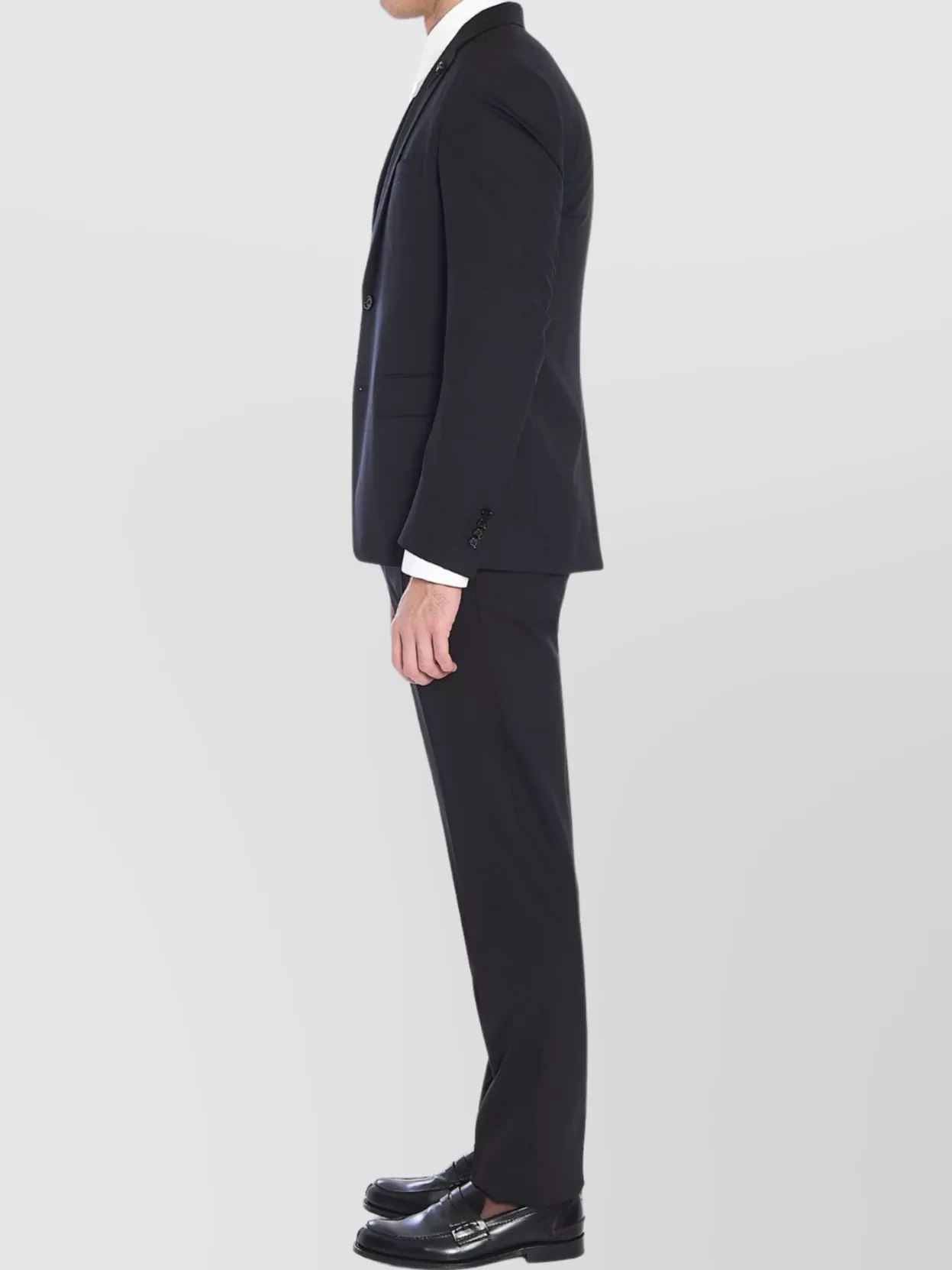 Lardini Two-piece Wool Blend Suit In Black