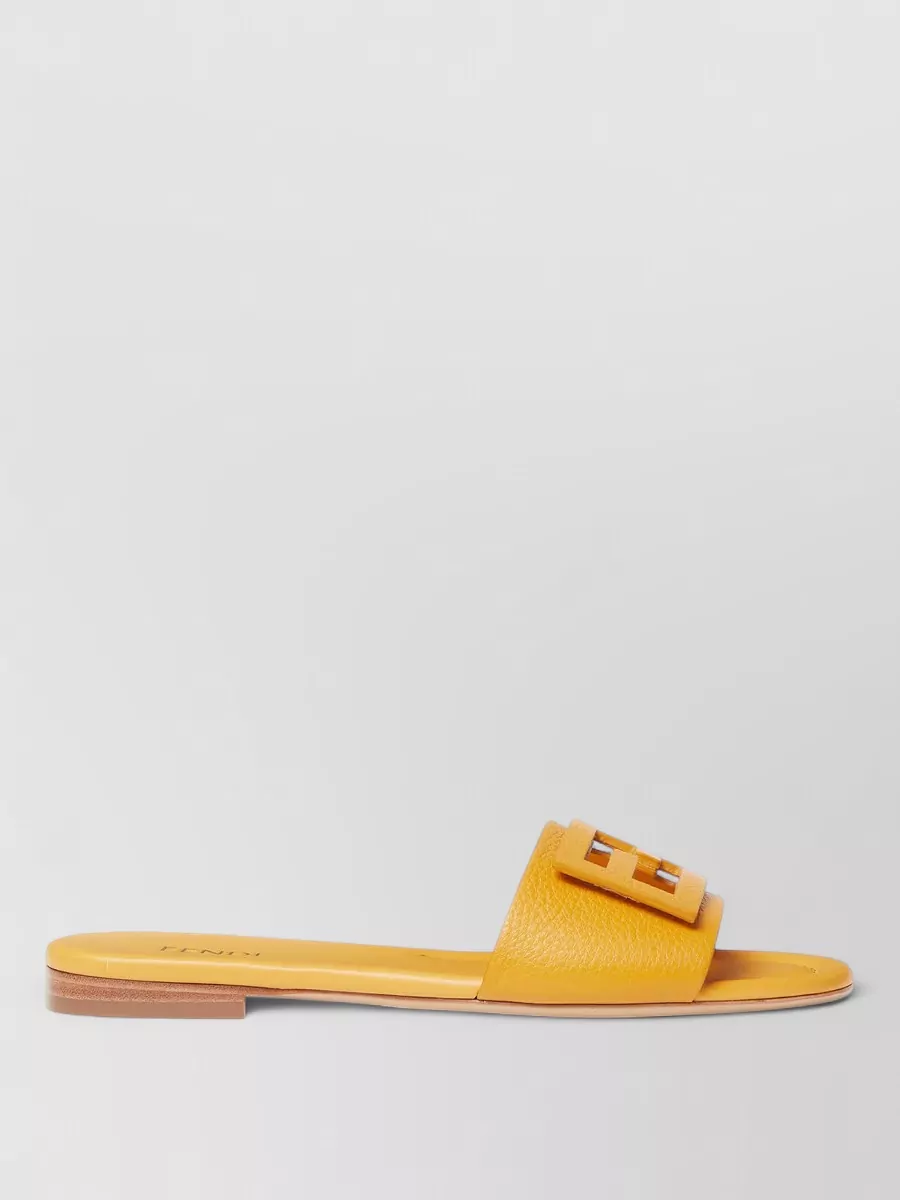 Fendi Leather Baguette Slides