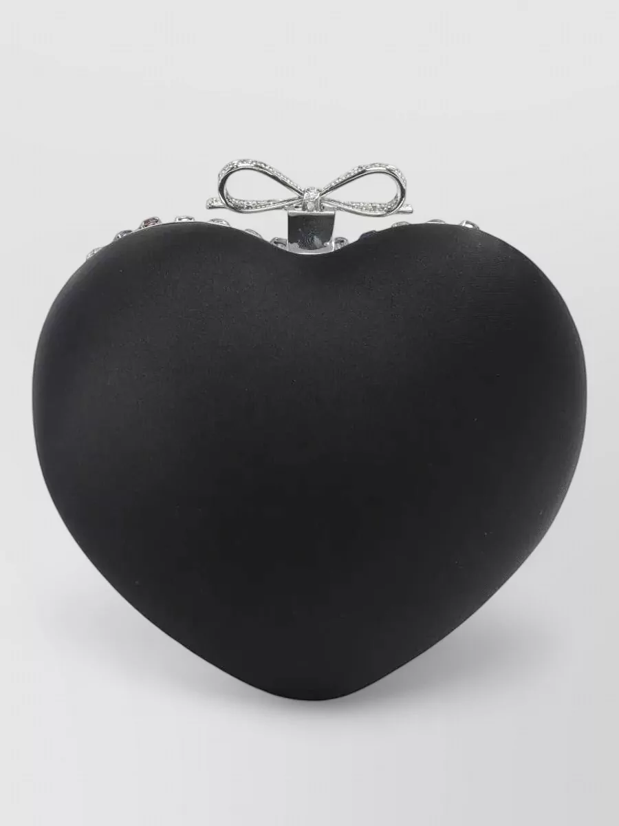 Self-Portrait the bow crystal-embellished clutch bag