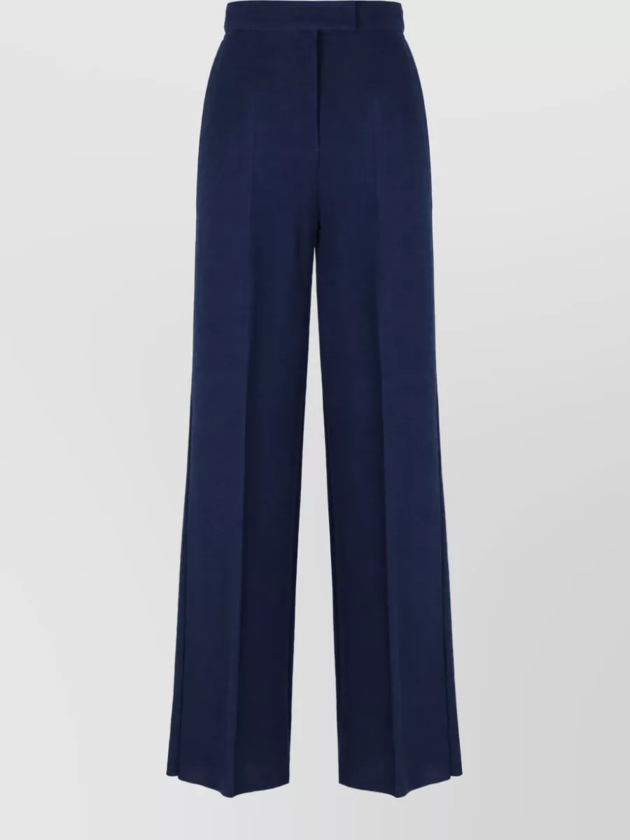 Max Mara Wool Piqué High-Rise Wide-Leg Trousers