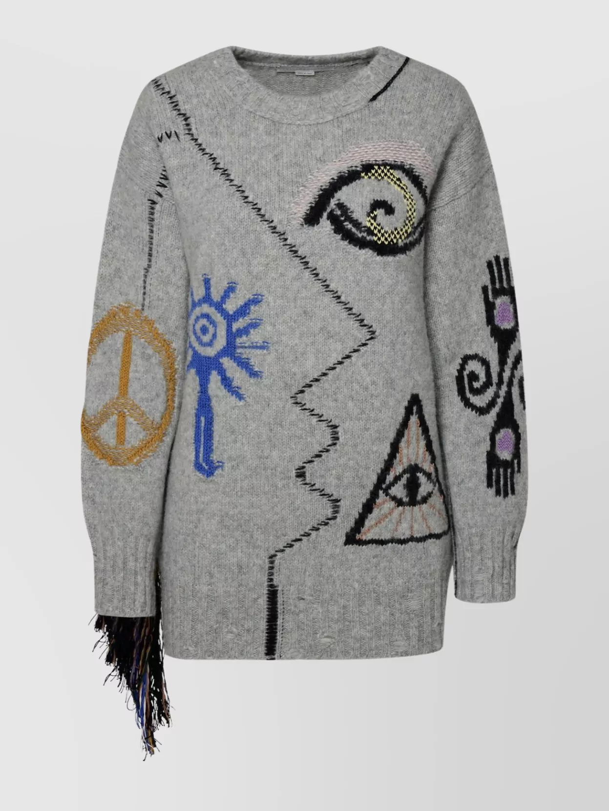 Shop Stella Mccartney Alpaca Blend Sweater With Embroidered Graphic Print