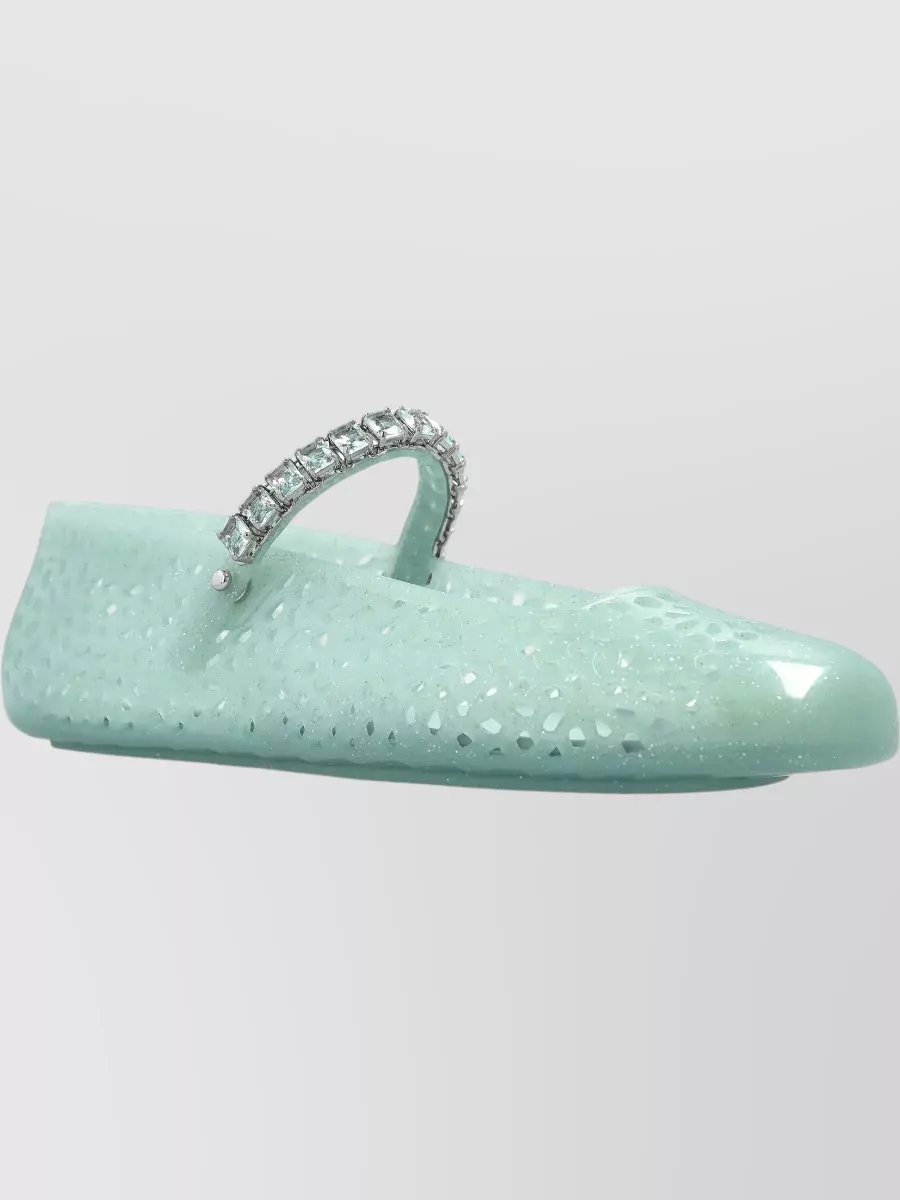 Jimmy Choo Crystal Embellished Jelly Ballerina Shoes
