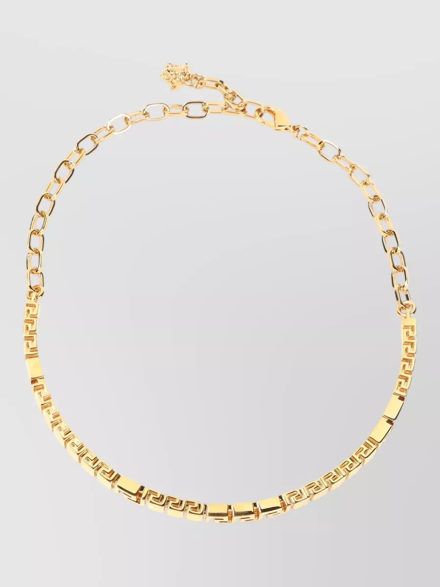 Versace Metal Chain Choker Necklace Adjustable Length
