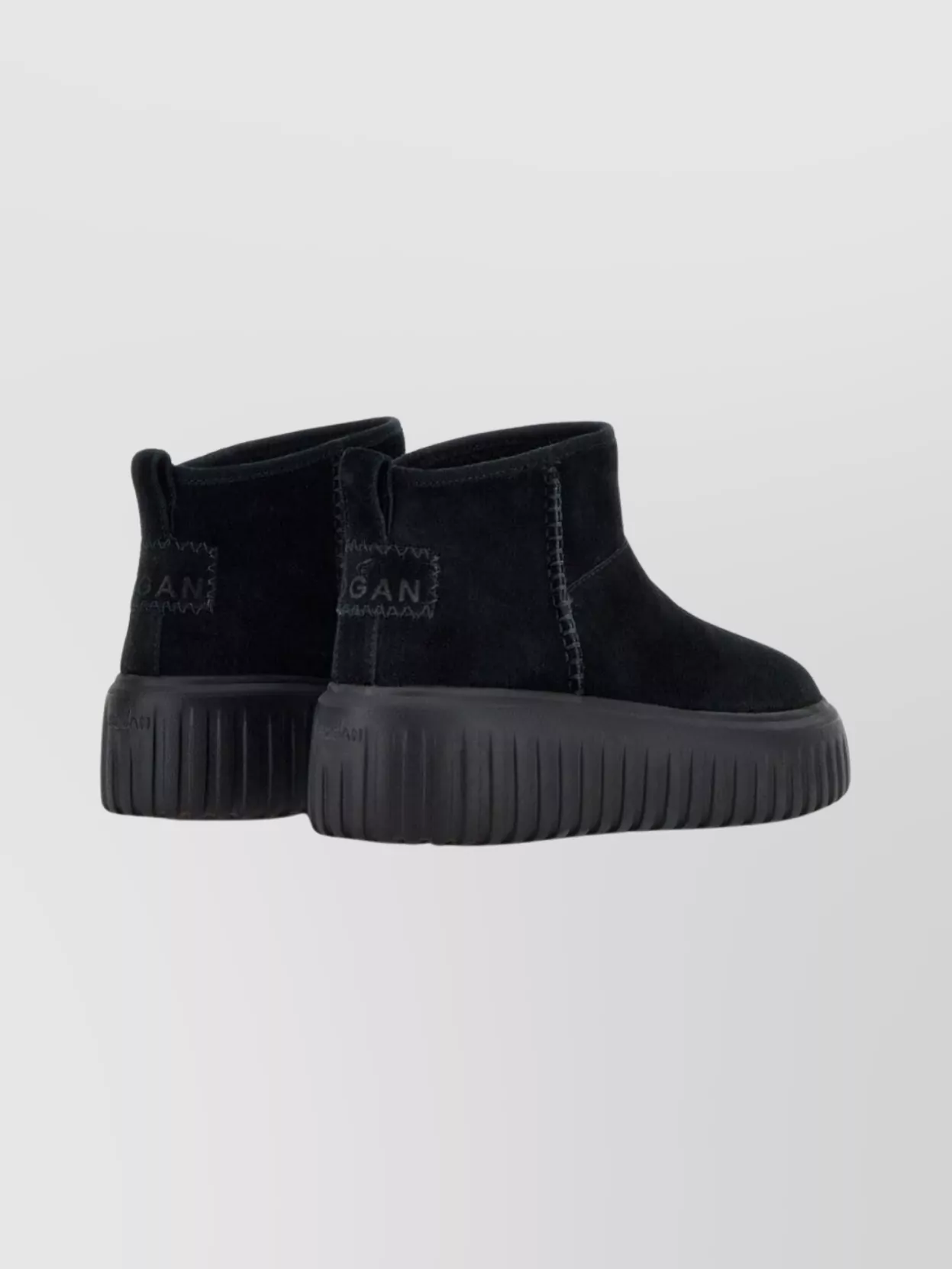 Hogan Ankle Boots With Round Toe And Ribbed Sole