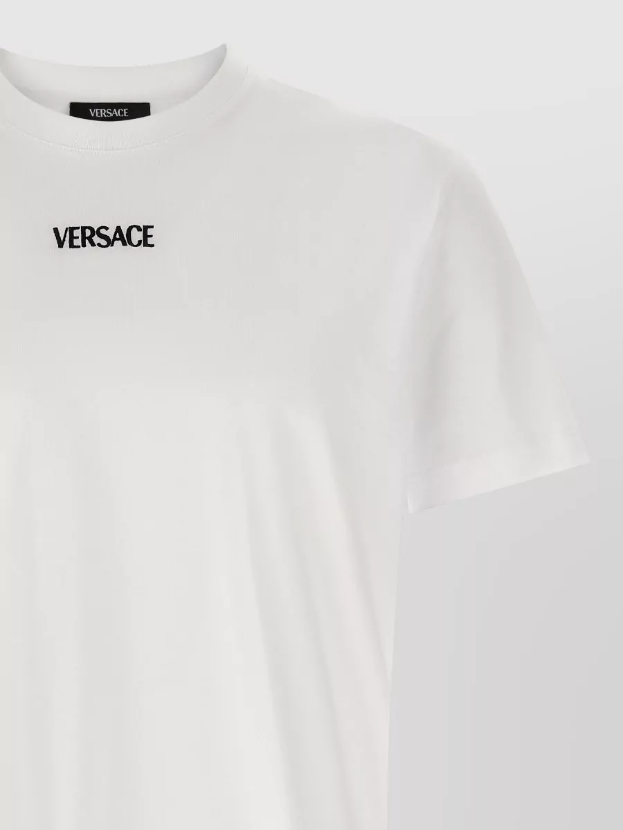 Versace Logo Detail Crew Neck Short Sleeve T Shirt