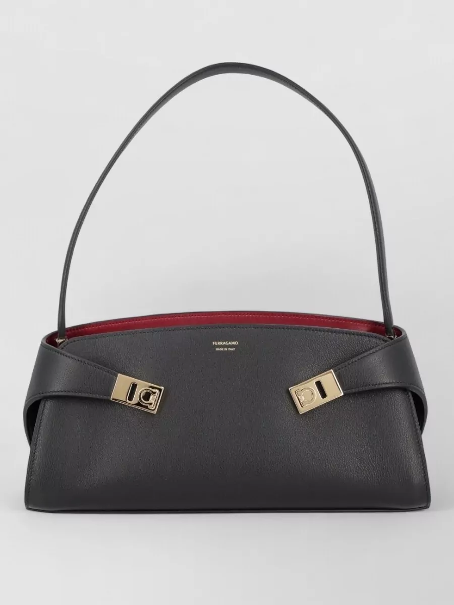 Ferragamo hug east-west leather clutch bag