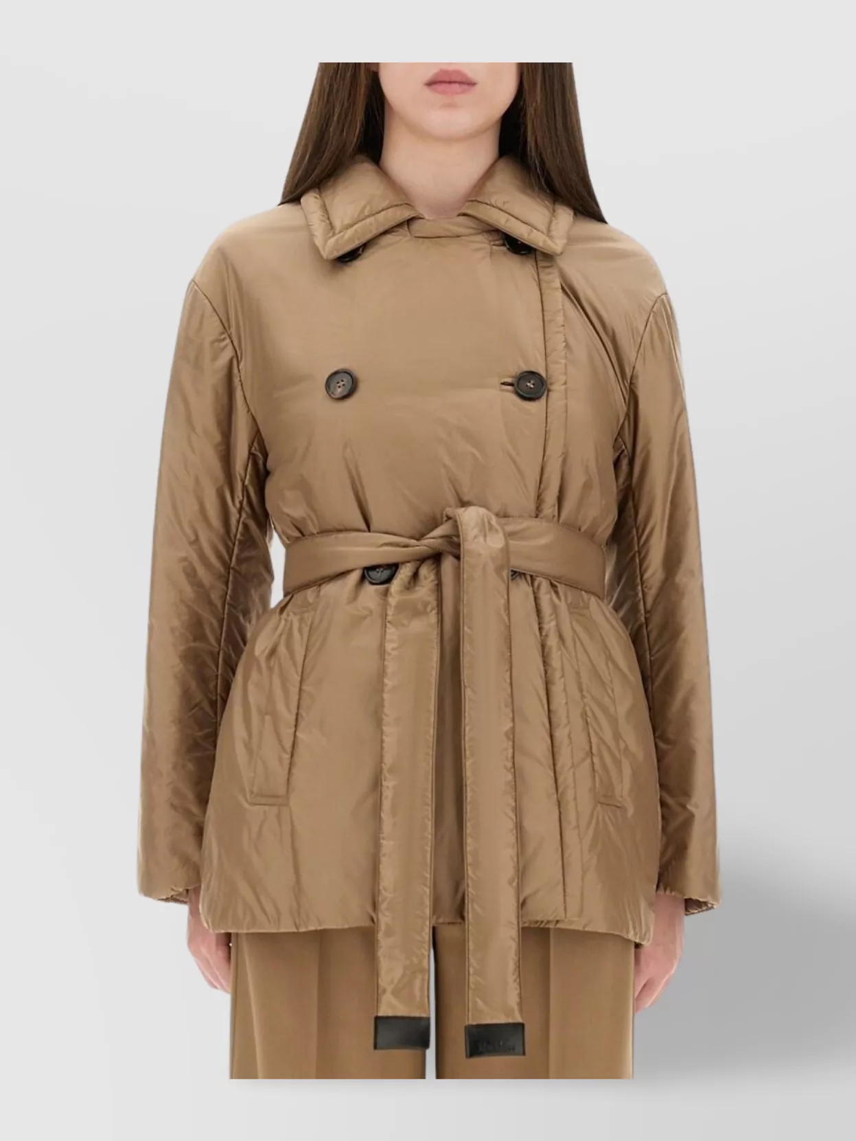 S Max Mara Padded Trench Coat Belted Waist