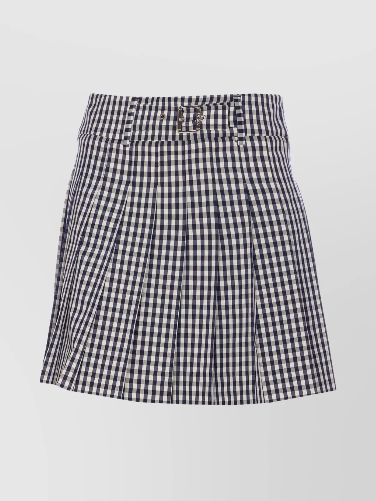 LIU •JO SKIRT WITH BELT LOOPS AND CHECK MOTIF