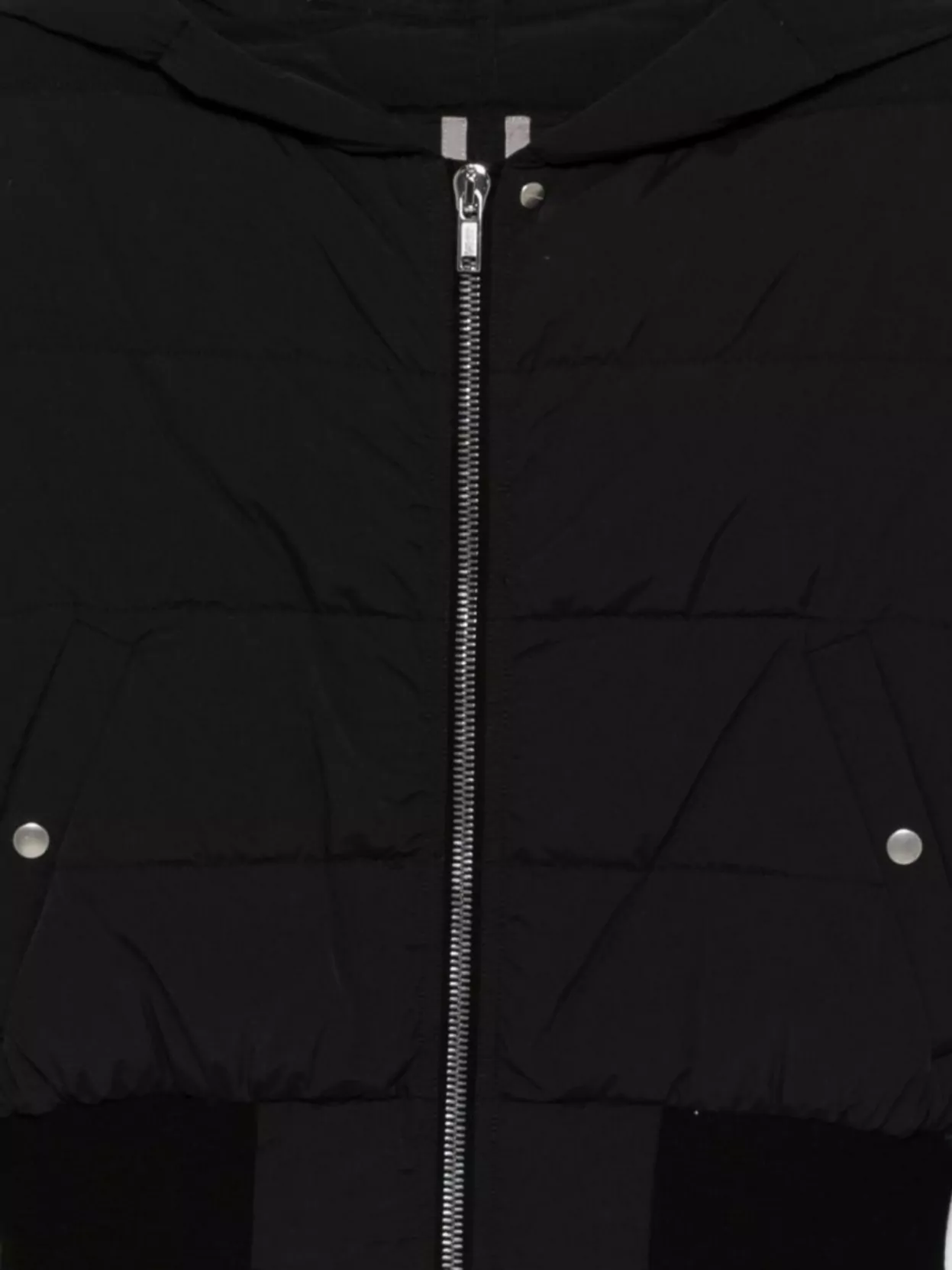 Rick Owens Hooded Quilted Down Jacket And Pockets
