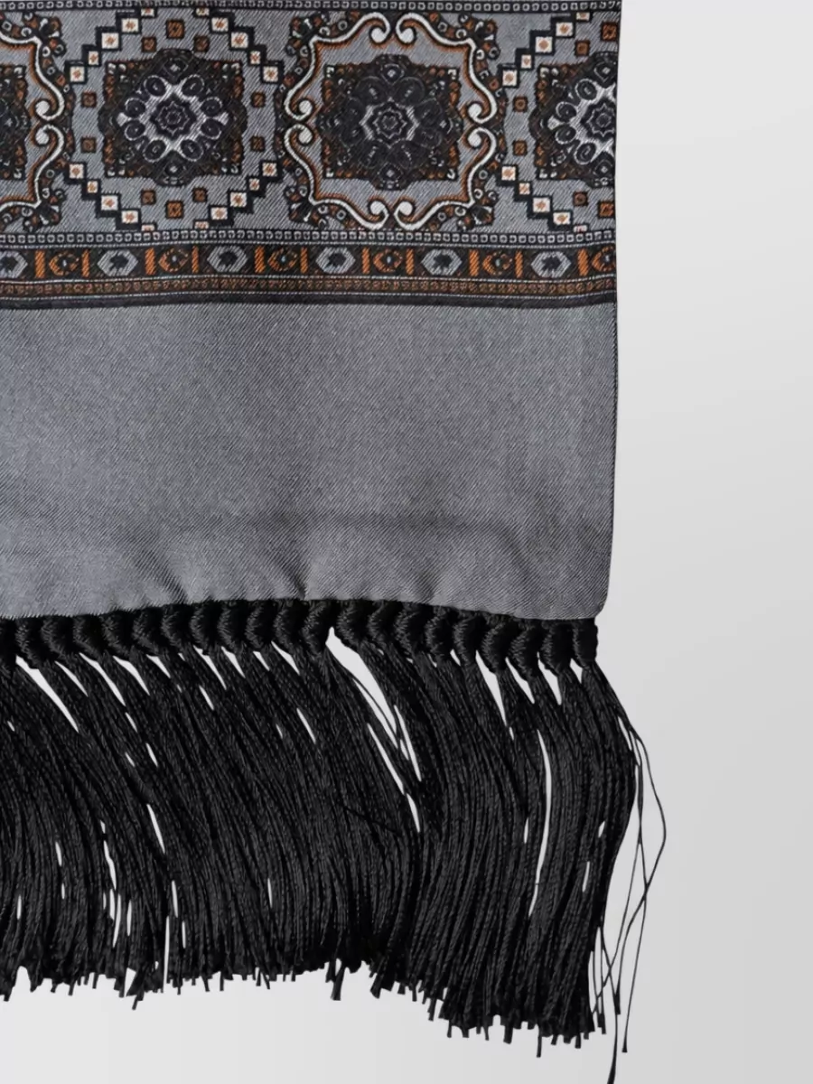 Dolce&Gabbana Silk Patterned Fringed Scarf