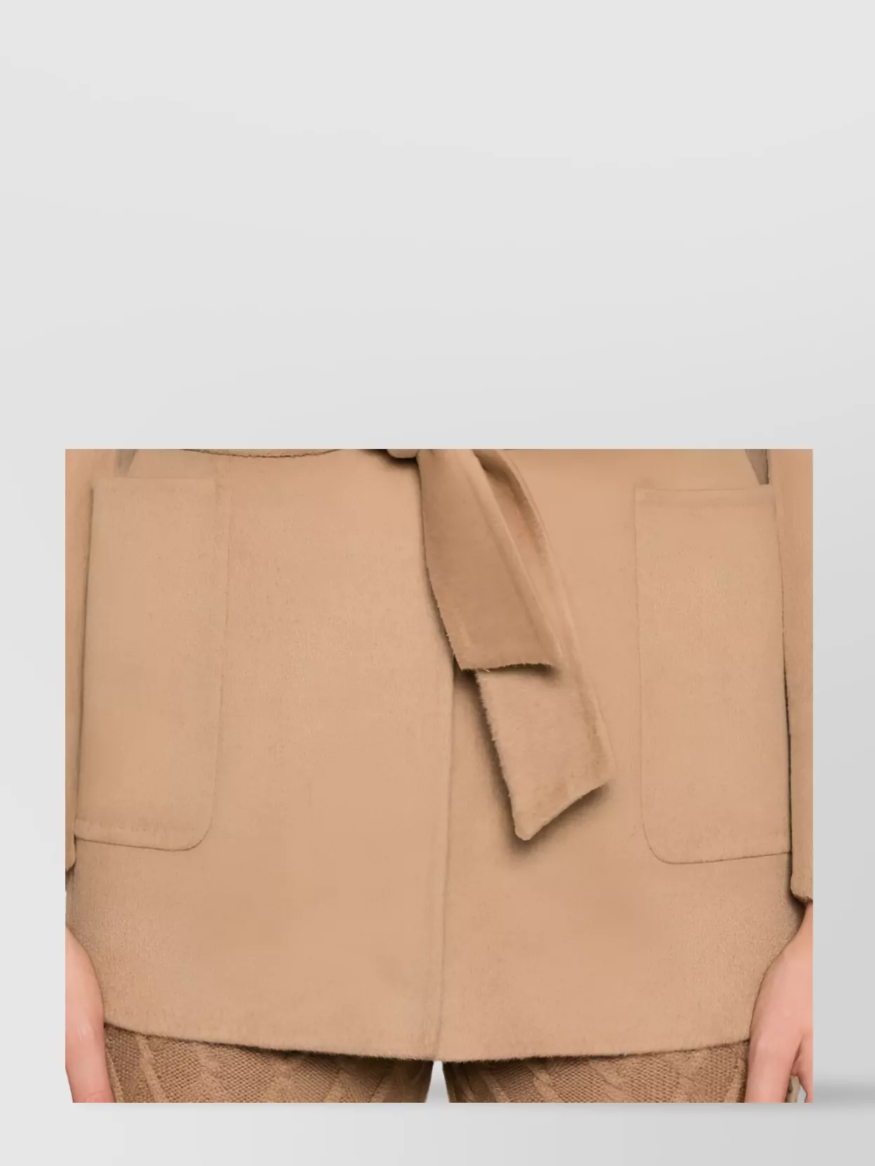 Max Mara Belted Cardigan Jacket Pockets In Brown