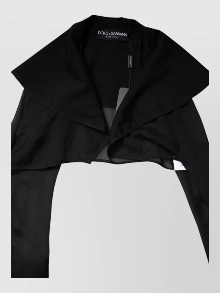 Dolce&Gabbana silk ribbed sheer long sleeve cropped jacket