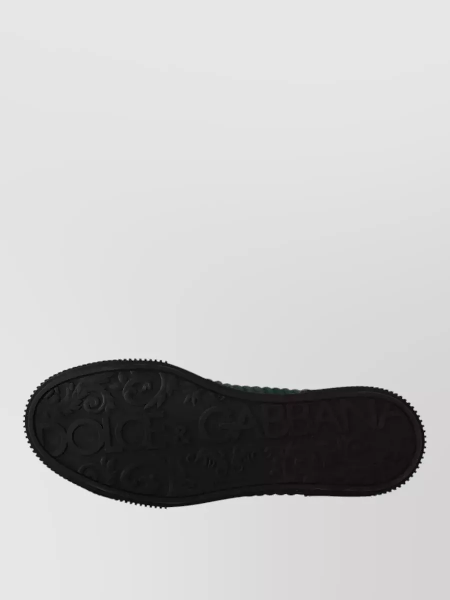 Dolce&Gabbana Leather Corduroy High-Top Sneakers