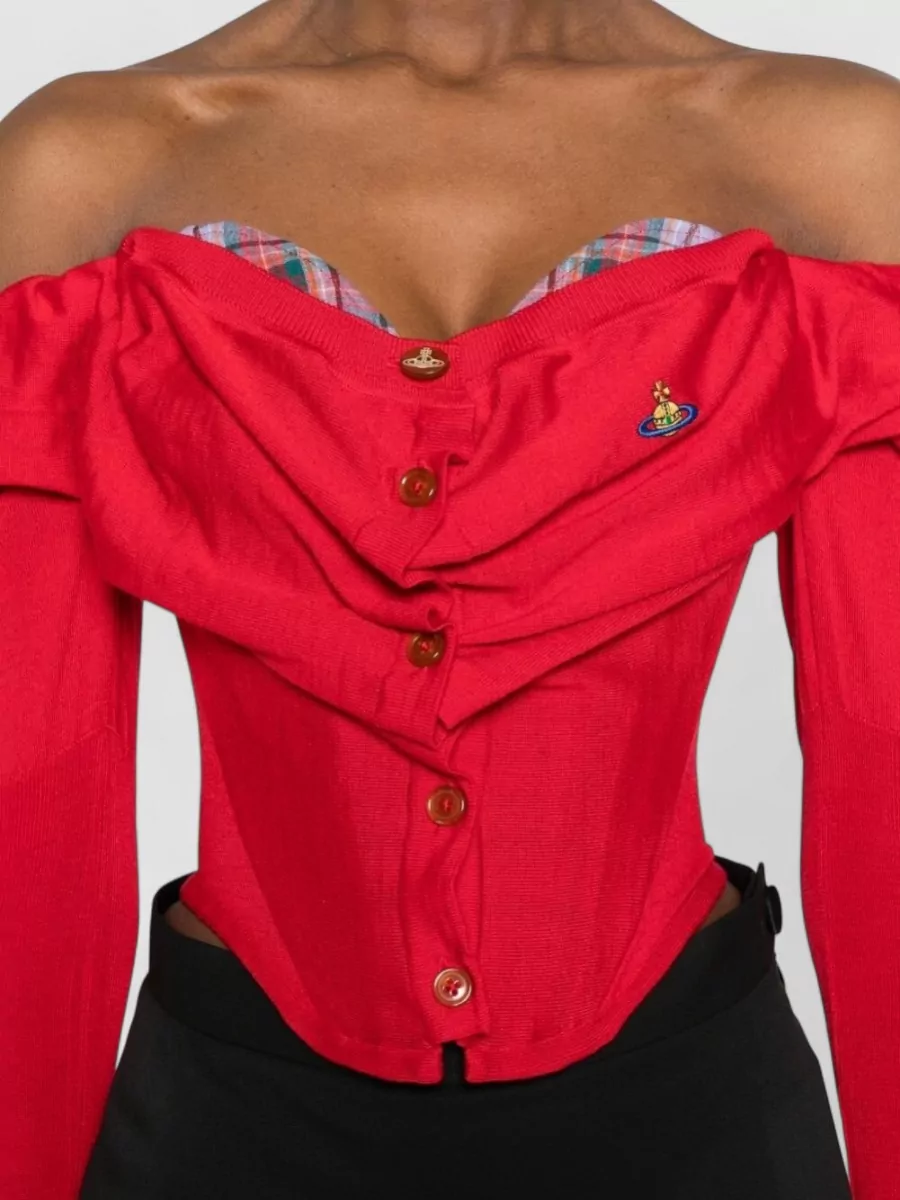 Vivienne Westwood Fitted Off Shoulder Long Sleeve Top