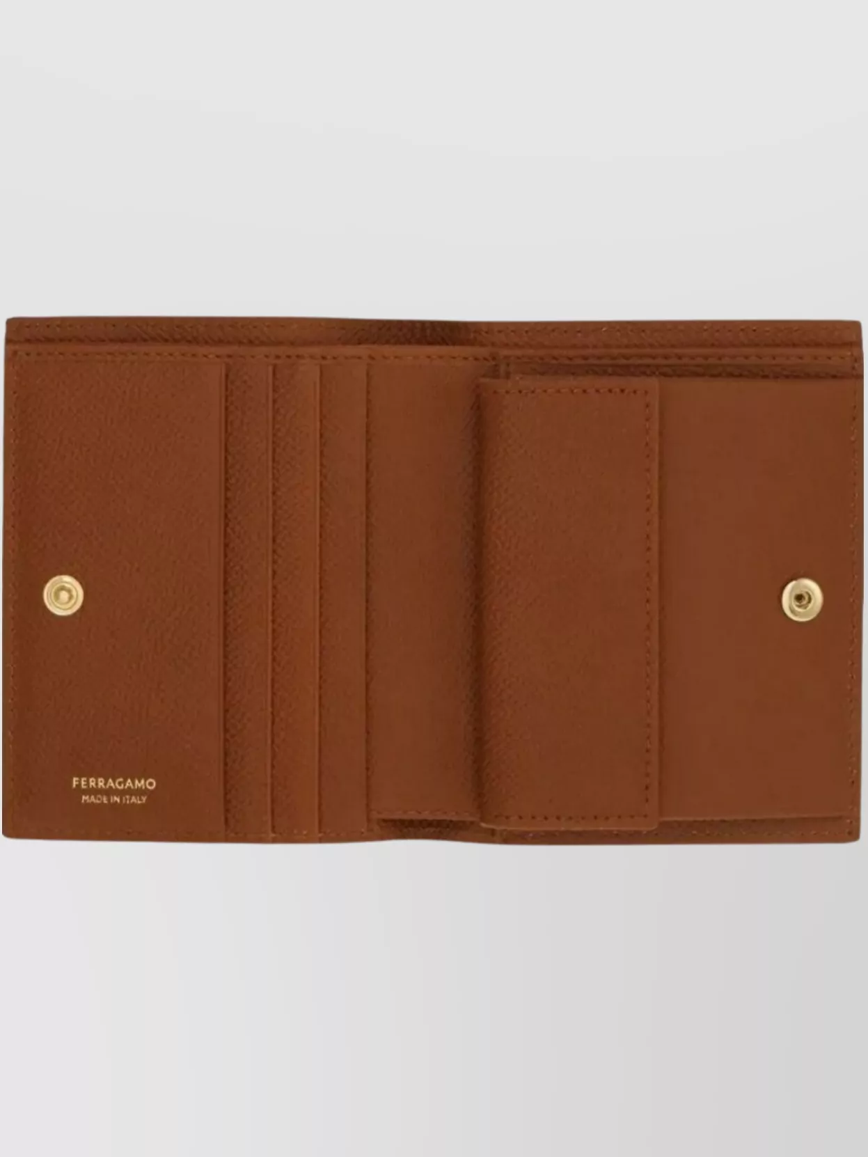 Ferragamo Compact Wallet Gold-tone Hardware In Brown