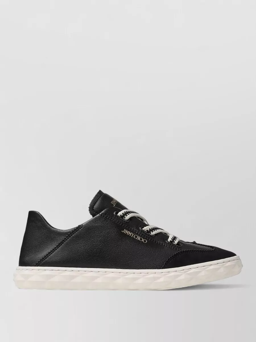 Jimmy Choo Diamond Light Leather Sneakers Contrast Sole