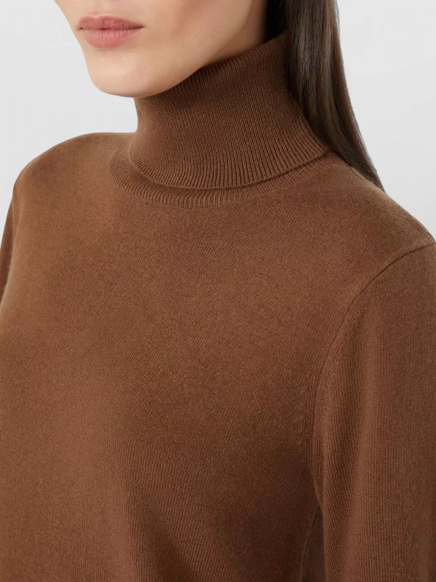S Max Mara Wool Cashmere Ribbed Turtleneck Sweater