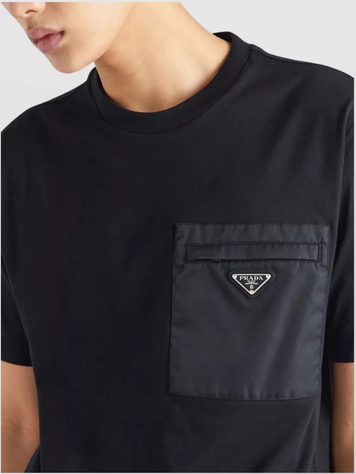 Prada Short Sleeve Crew Neck T-Shirt With Pocket