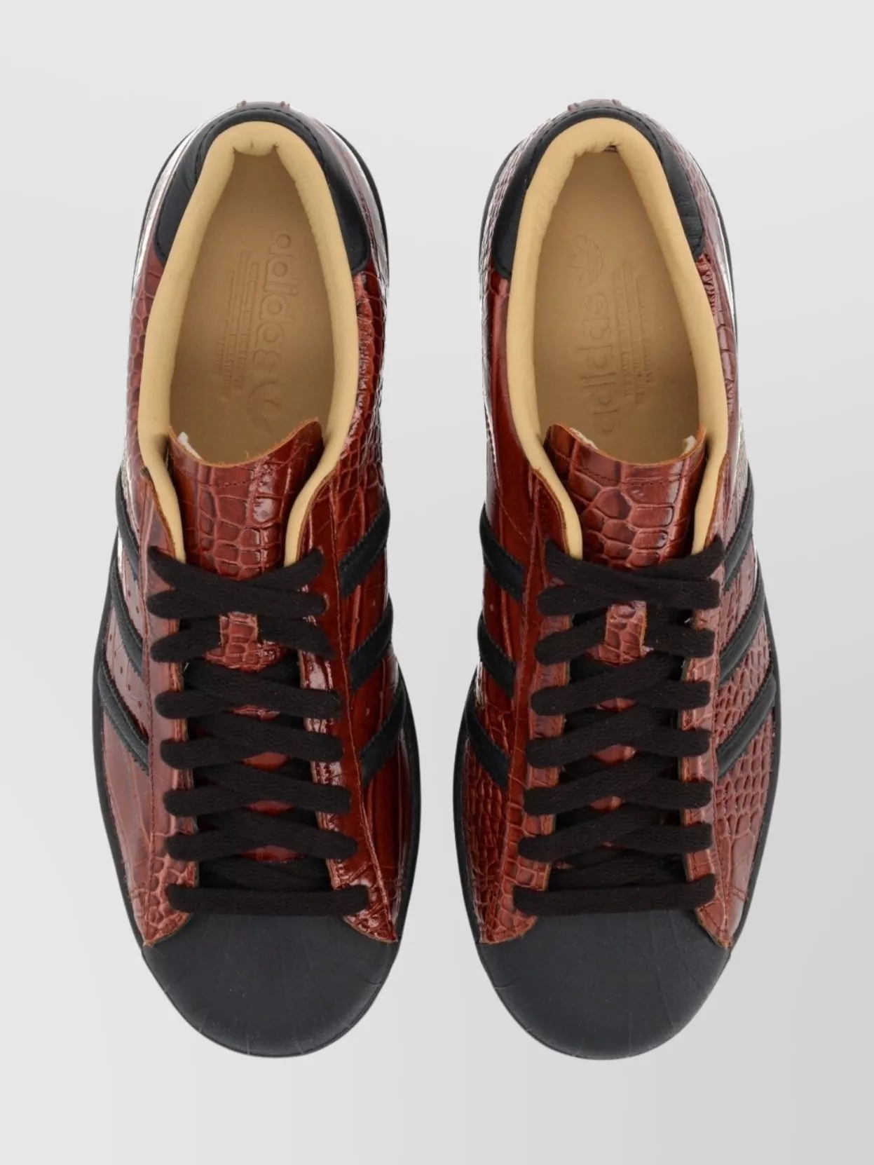 Adidas Originals Crocodile Texture Low-Top Sneakers With Rubber Sole