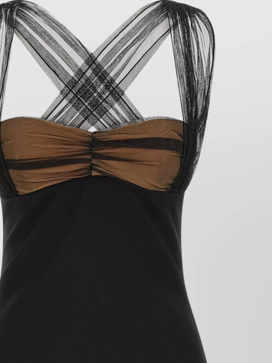 Nensi Dojaka Draped Cup Mini Dress Crisscross Straps