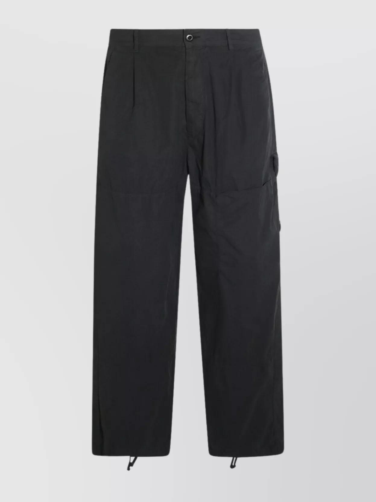 C.p. Company Utility Cargo Trousers Drawstring Hem In Black