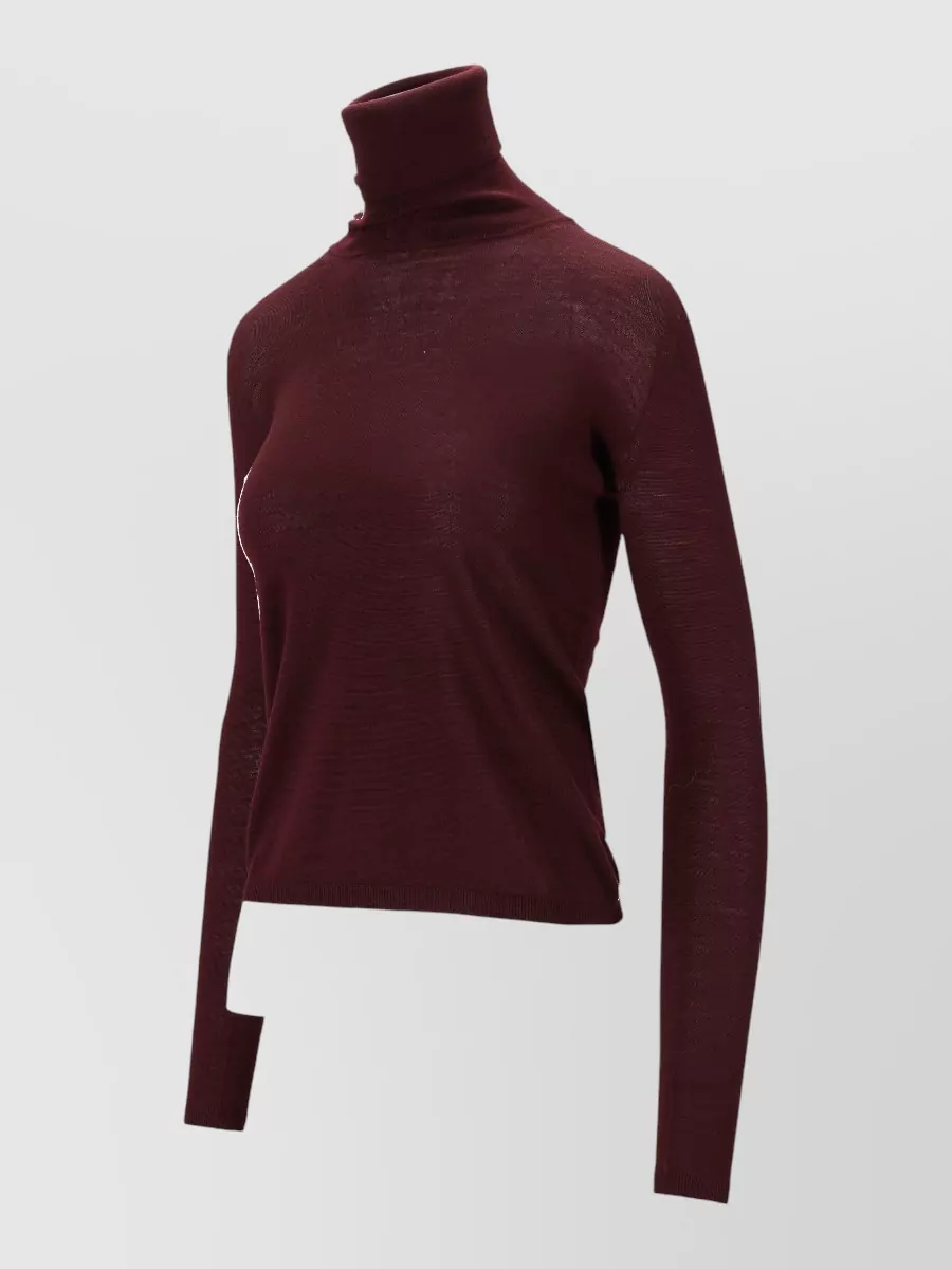 Max Mara Knit Cropped Top Long Sleeves Turtleneck