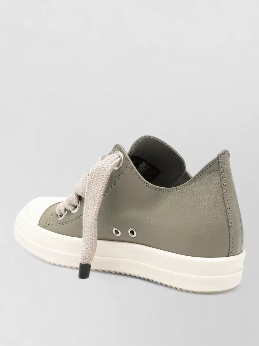 Rick Owens Leather Lace-Up Sneakers