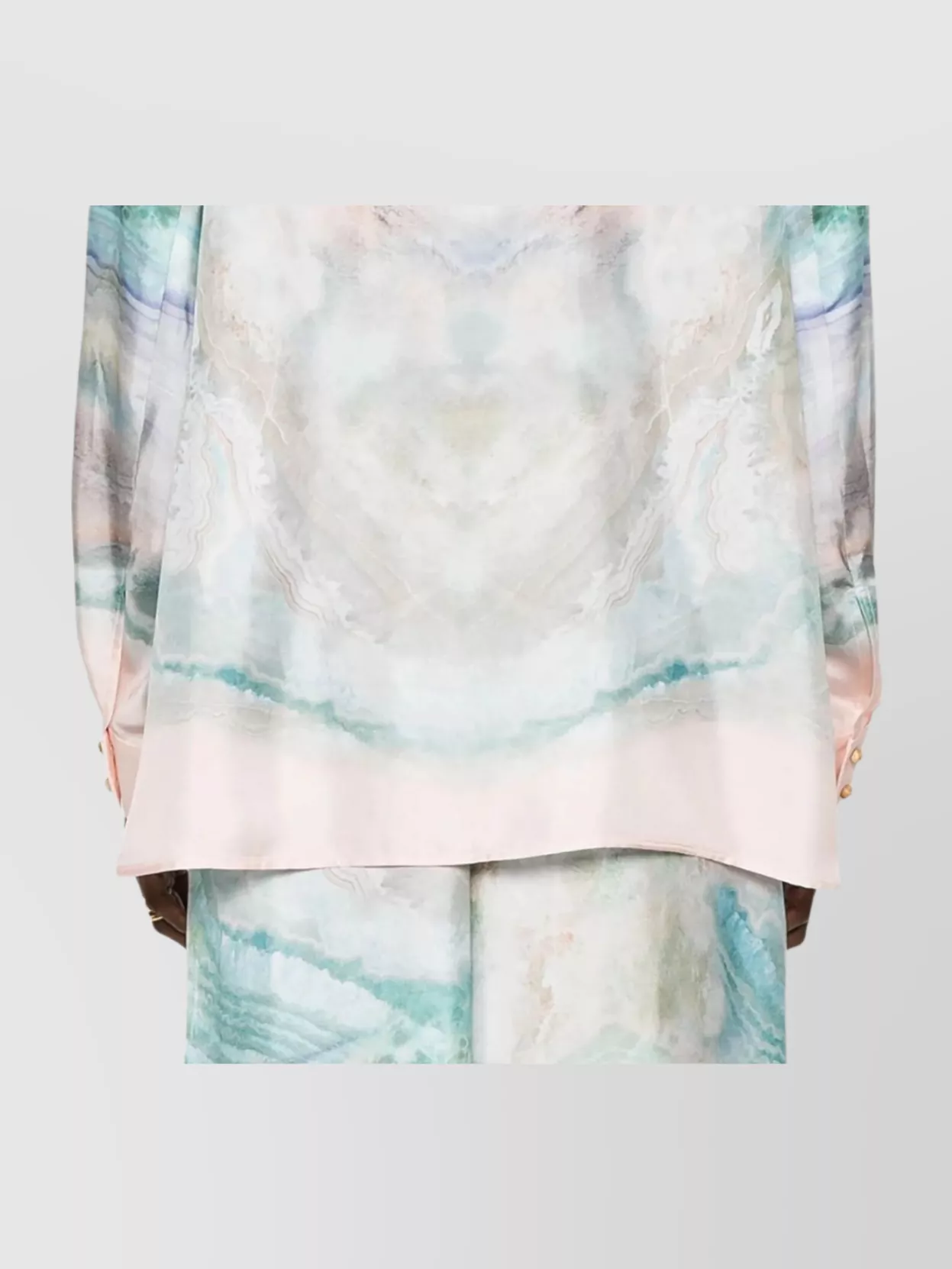 Zimmermann Womens Illuminate Printed Relaxed-fit Silk Shirt Blue Agate Xl