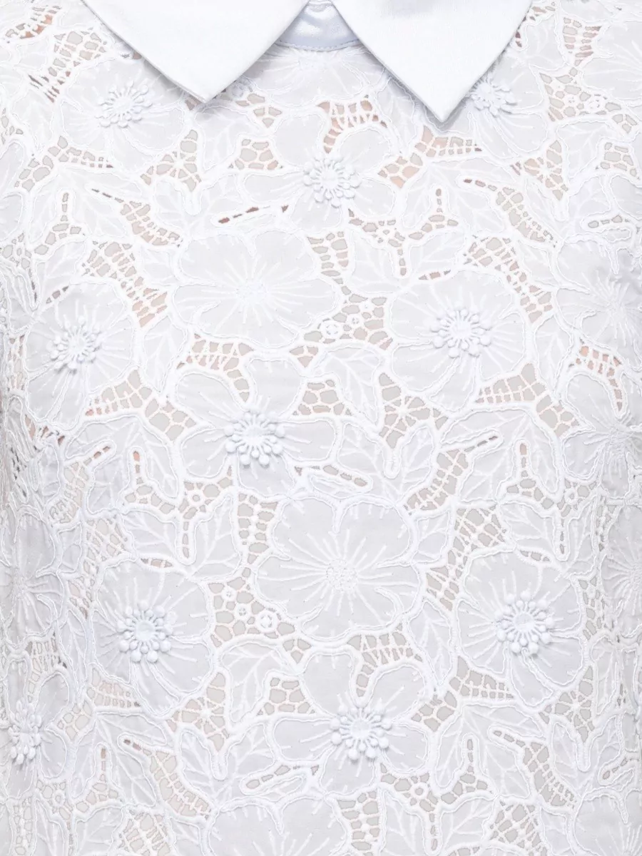 Self-Portrait Lace Short-Sleeve Mini Dress