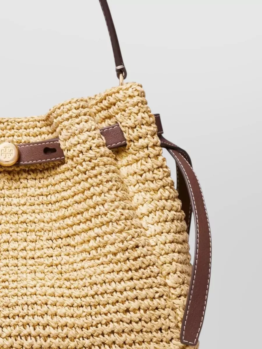 Tory Burch Romy Straw Bucket Bag