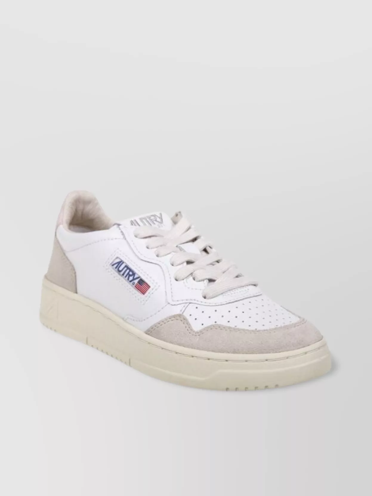 Autry Low Sneaker With Perforated Detailing And Contrast Panel