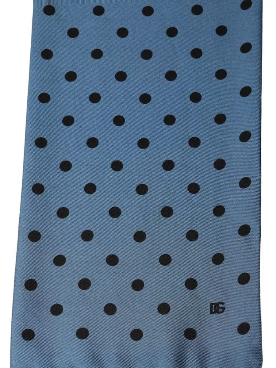 Dolce&Gabbana Silk Polka Dot Fringed Scarf