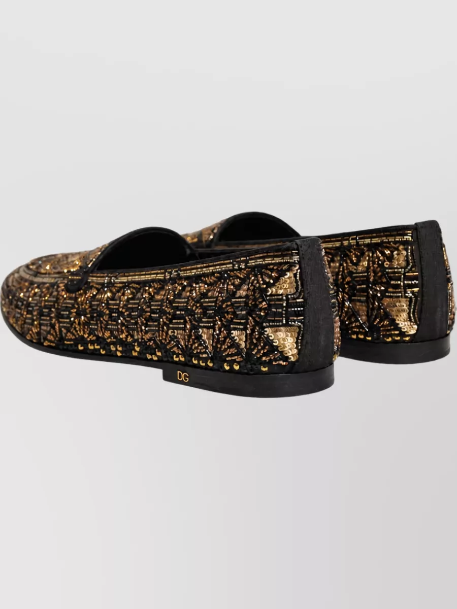 Dolce&Gabbana Leather Embellished Slippers