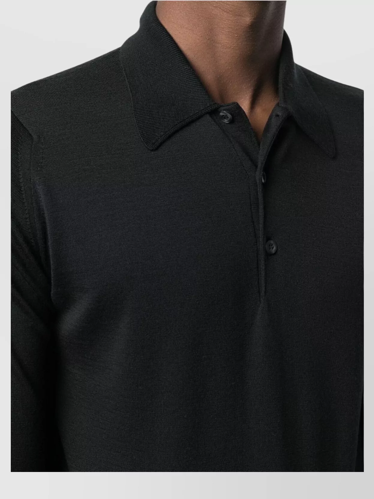 John Smedley Sweater With Polo Collar And Ribbed Finish