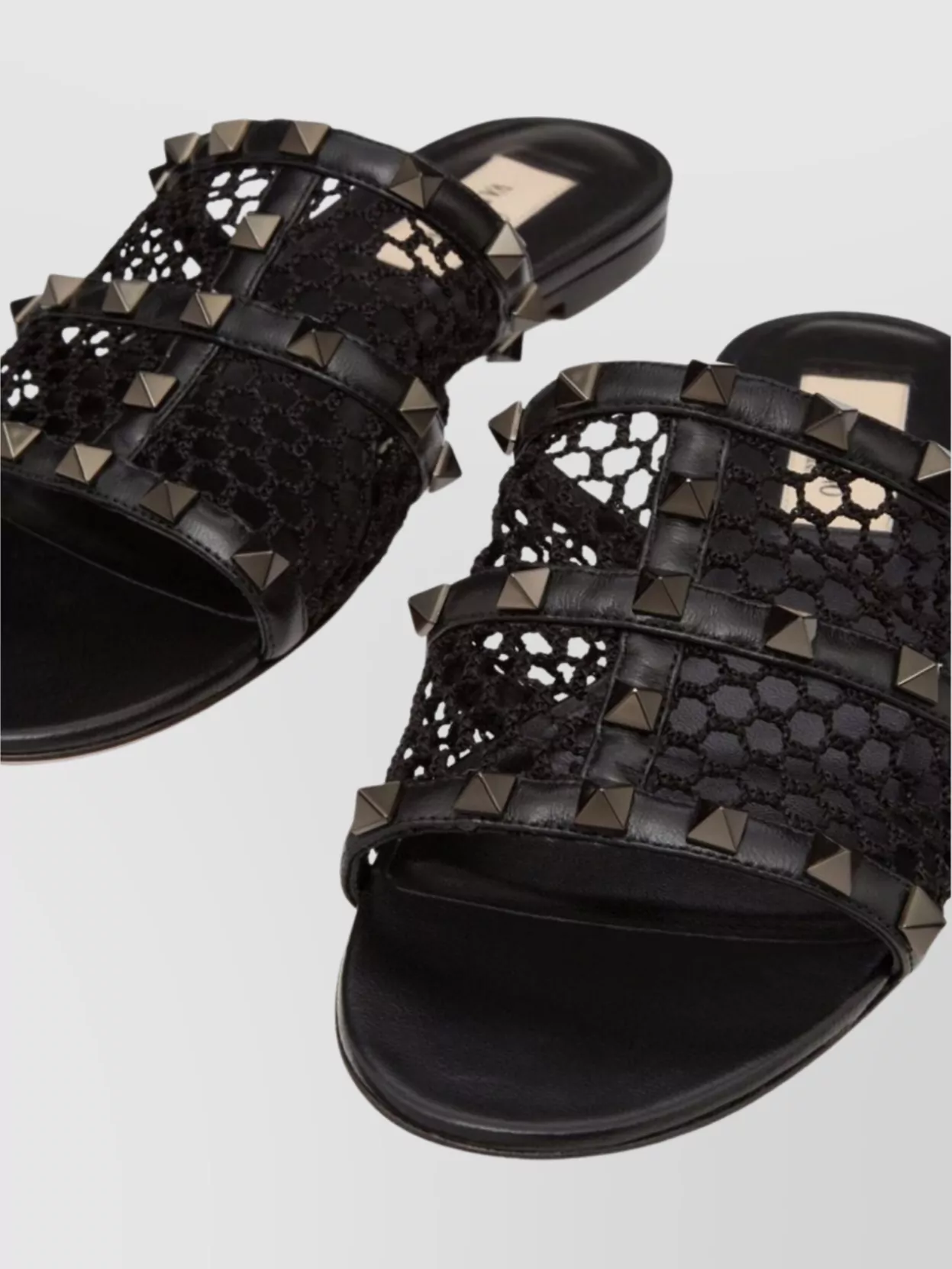 Valentino Garavani Studded Mesh Flat Sole Sandals