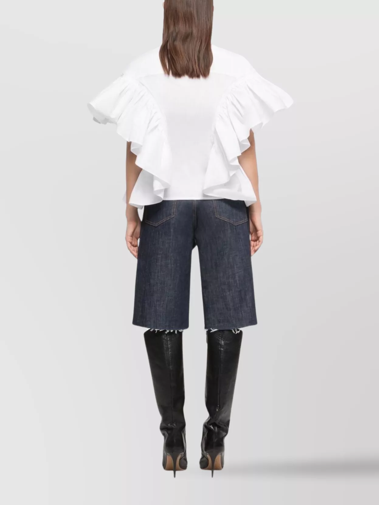 Az Factory Ruffled Sleeves Cotton Shirt