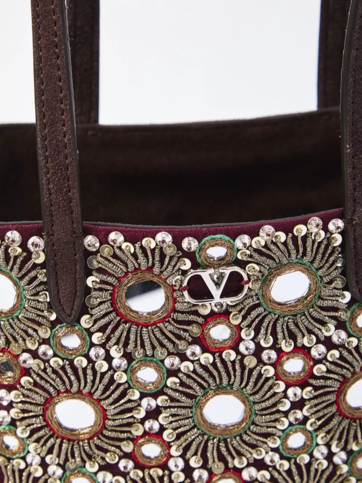 Valentino Garavani Mini Tote Bag With Rivets And Mirrors