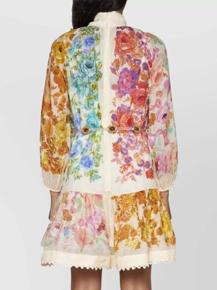 Zimmermann Raie Lantern Floral Minidress