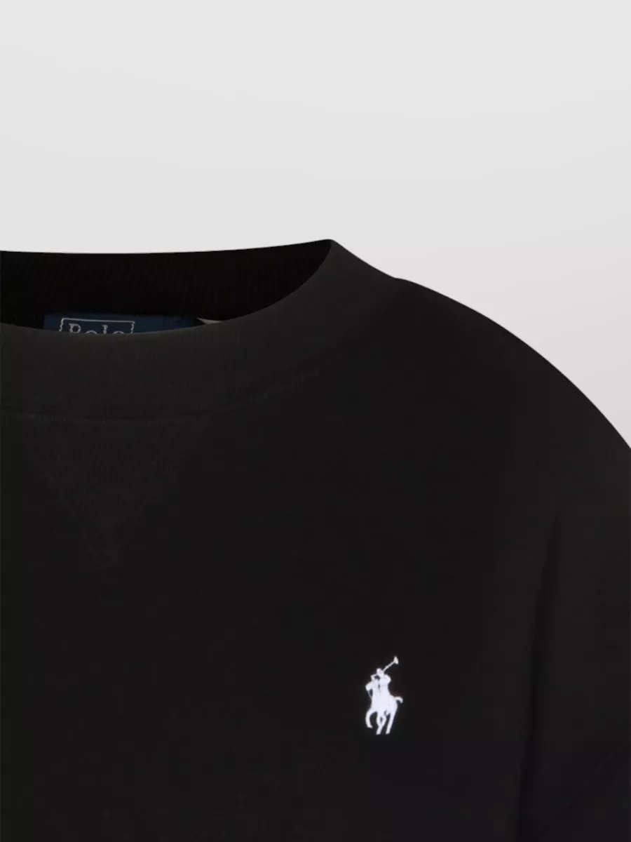 Polo Ralph Lauren Relaxed-fit Long-sleeve Top With Embroidered Logo In Black